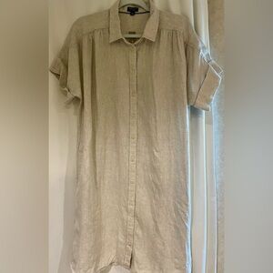 Jcrew Irish Linen Shirt Dress